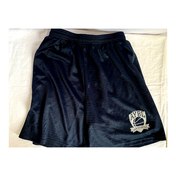 Womens Medium Basketball Shorts Navy Blue Badger Mesh w/ white logo, drawstring - Picture 1 of 4